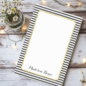 Schwarz-Weiß Streifen, Goldfolie Post-it Klebezettel