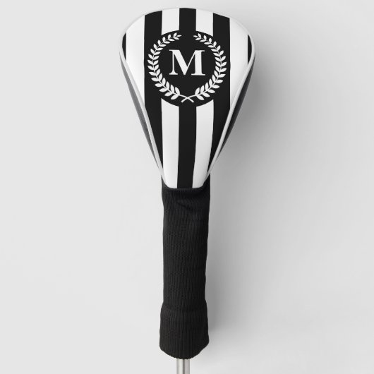 Schwarz-Weiß-Streifen Golf Headcover (Vorderseite)