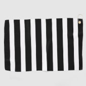 Schwarz-Weiß-Streifen Golfhandtuch (Horizontal)
