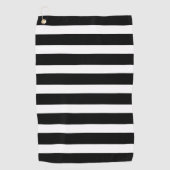 Schwarz-Weiß-Streifen Golfhandtuch (Vorderseite)
