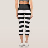 Schwarz-Weiß-Streifen Gothic Lolita Capri Leggings (Rückseite)