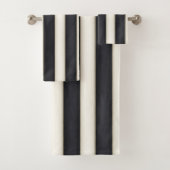 Schwarz/Weiß Streifen Gotisch neo-Viktorianisch Badhandtuch Set (Insitu)