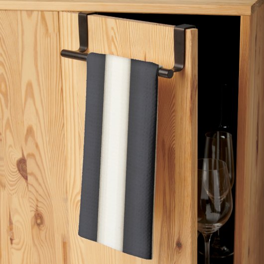 Schwarz-Weiß Streifen Gotische Viktorianische Fant Geschirrtuch (Drittel gefaltet)