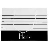 Schwarz-Weiß-Streifen Große Geschenktüte (Vorderseite)