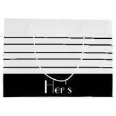 Schwarz-Weiß-Streifen Große Geschenktüte (Rückseite)