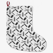 Schwarz-Weiß-Streifen Großer Weihnachtsstrumpf (Vorderseite)