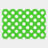 Schwarz-Weiß-Streifen Grüner Polka-Dot Geschenkpapier Set (Vorderseite 3)