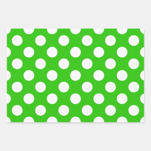 Schwarz-Weiß-Streifen Grüner Polka-Dot Geschenkpapier Set (Vorderseite 3)