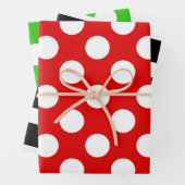 Schwarz-Weiß-Streifen Grüner Polka-Dot Geschenkpapier Set (Beispiel)
