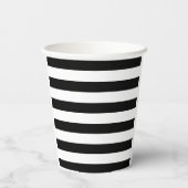 Schwarz-Weiß Streifen grünes Brautparty Pappbecher (Rückseite)