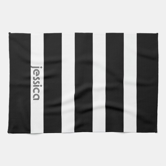 Schwarz-Weiß-Streifen Handtuch (Horizontal)