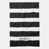 Schwarz-Weiß-Streifen Handtuch (Vertikal)