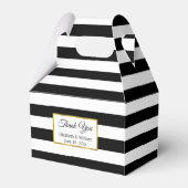 Schwarz-Weiß-Streifen Hochzeit Danke Geschenkschachtel (Vorderseite)