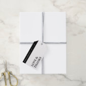 Schwarz-Weiß-Streifen Hochzeit Vielen Dank Geschenkanhänger (Mit Garn)