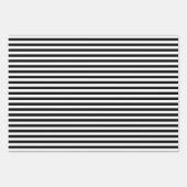 Schwarz-Weiß-Streifen in verschiedenen Größen Geschenkpapier Set (Vorderseite 3)