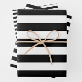 Schwarz-Weiß-Streifen in verschiedenen Größen Geschenkpapier Set (Beispiel)