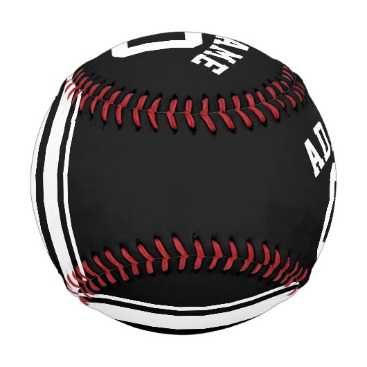 Schwarz-Weiß-Streifen - Individuelle Name und Anza Baseball (Rückseite)