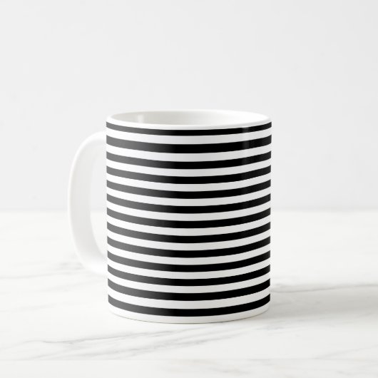 Schwarz-Weiß-Streifen Kaffeetasse (Vorderseite Links)