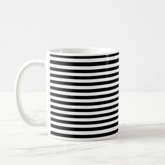 Schwarz-Weiß-Streifen Kaffeetasse (Links)