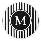 Schwarz-Weiß-Streifen Keramikknauf (Vorderseite)