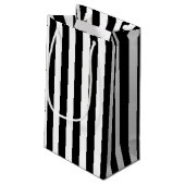 Schwarz-Weiß-Streifen Kleine Geschenktüte (Rückseite Schrägansicht)