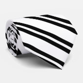 Schwarz-Weiß-Streifen Krawatte (Gerollt)