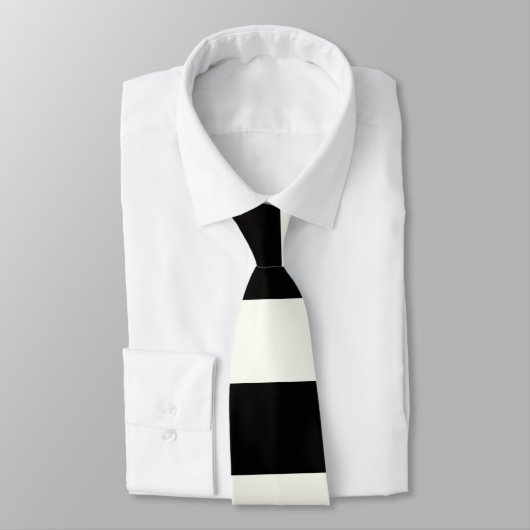 Schwarz-Weiß-Streifen Krawatte (Gebunden)