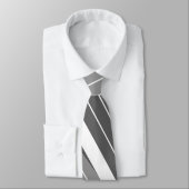 Schwarz-Weiß-Streifen Krawatte (Gebunden)