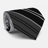 Schwarz-Weiß-Streifen Krawatte (Gerollt)