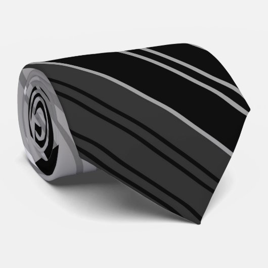 Schwarz-Weiß-Streifen Krawatte (Gerollt)