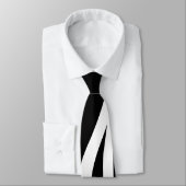 Schwarz-Weiß-Streifen Krawatte (Gebunden)