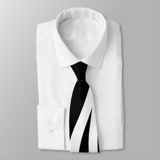Schwarz-Weiß-Streifen Krawatte (Gebunden)
