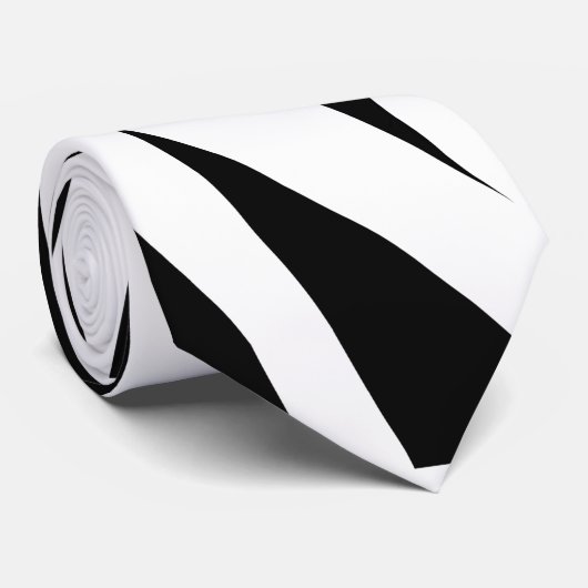 Schwarz-Weiß-Streifen Krawatte (Gerollt)