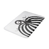 Schwarz-Weiß-Streifen Kürbis Chic Herbst Badematte (Schrägansicht)