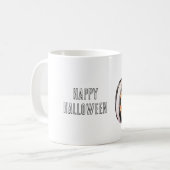 Schwarz Weiß Streifen Kürbis Kaffeetasse (Vorderseite Links)
