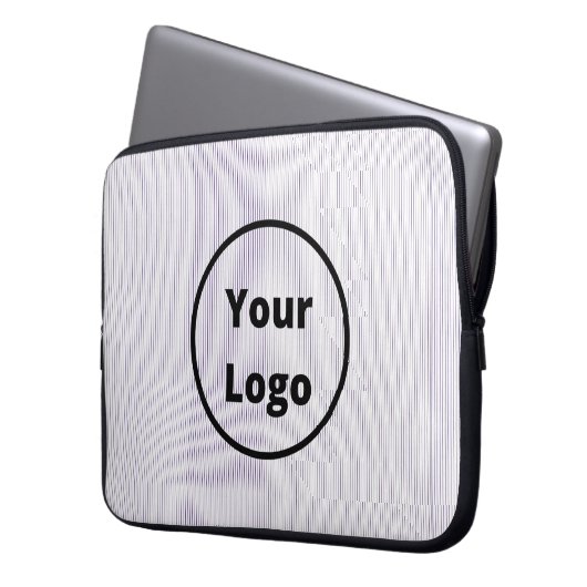 Schwarz-Weiß-Streifen Laptopschutzhülle (Vorderseite Links)
