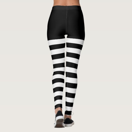 Schwarz-Weiß-Streifen Leggings (Rückseite)
