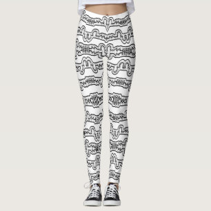 Schwarz-Weiß-Streifen Leggings