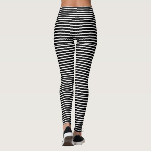 Schwarz-Weiß-Streifen Leggings (Rückseite)