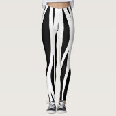 Schwarz-Weiß-Streifen Leggings (Vorderseite)
