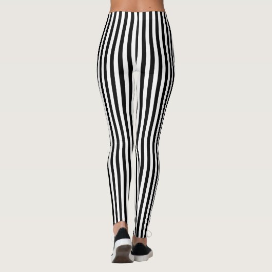 Schwarz-Weiß-Streifen Leggings (Rückseite)