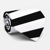 Schwarz-Weiß Streifen mit fester Farbe Krawatte (Gerollt)