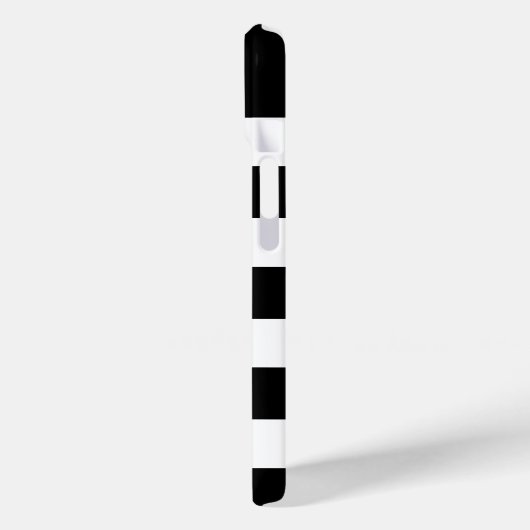 Schwarz-Weiß-Streifen mit goldfarbenem Monogramm Case-Mate iPhone Hülle (Rückseite / Links)