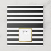 Schwarz-Weiß-Streifen mit Goldfolie-Hochzeitstisch Platzkarte (Außenseite Aufgefaltet)