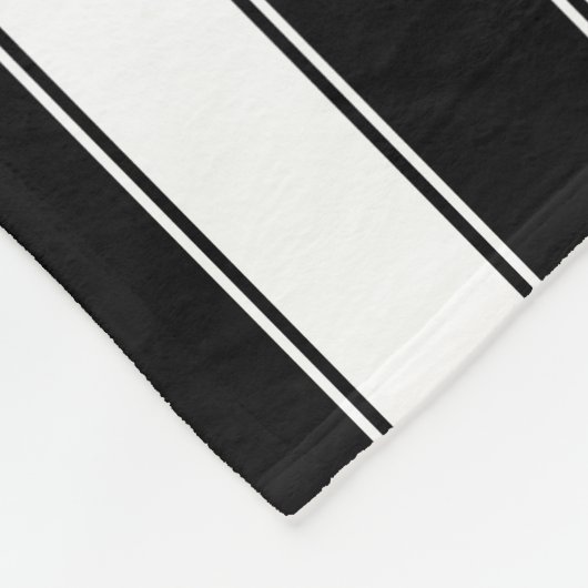 Schwarz-Weiß-Streifen mit grauen Blätter Fleecedecke (Ecke)