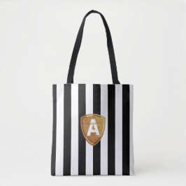 Schwarz-Weiß-Streifen mit Ihrer Monogramm Tasche