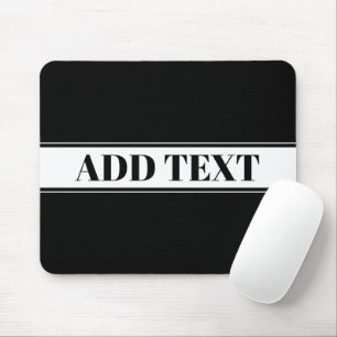 Schwarz-Weiß-Streifen mit individuellem Namen Mousepad