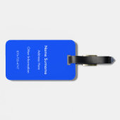 Schwarz-Weiß-Streifen mit Kobalt-Monogramm Gepäckanhänger (Rückseite horizontal)