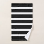 Schwarz-Weiß-Streifen Mit Monogramm Badhandtuch Set (Handtuch)