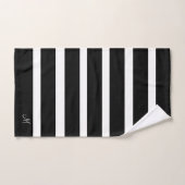 Schwarz-Weiß-Streifen Mit Monogramm Badhandtuch Set (Handtuch)